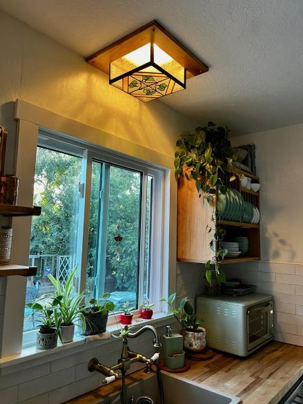 Stained Glass Kitchen Light square